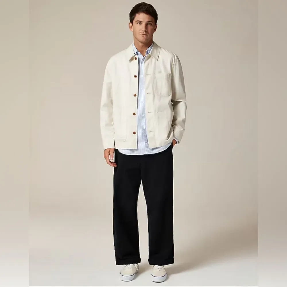 NWT J CREW Cotton-linen blend chore jacket in Pale Canvas